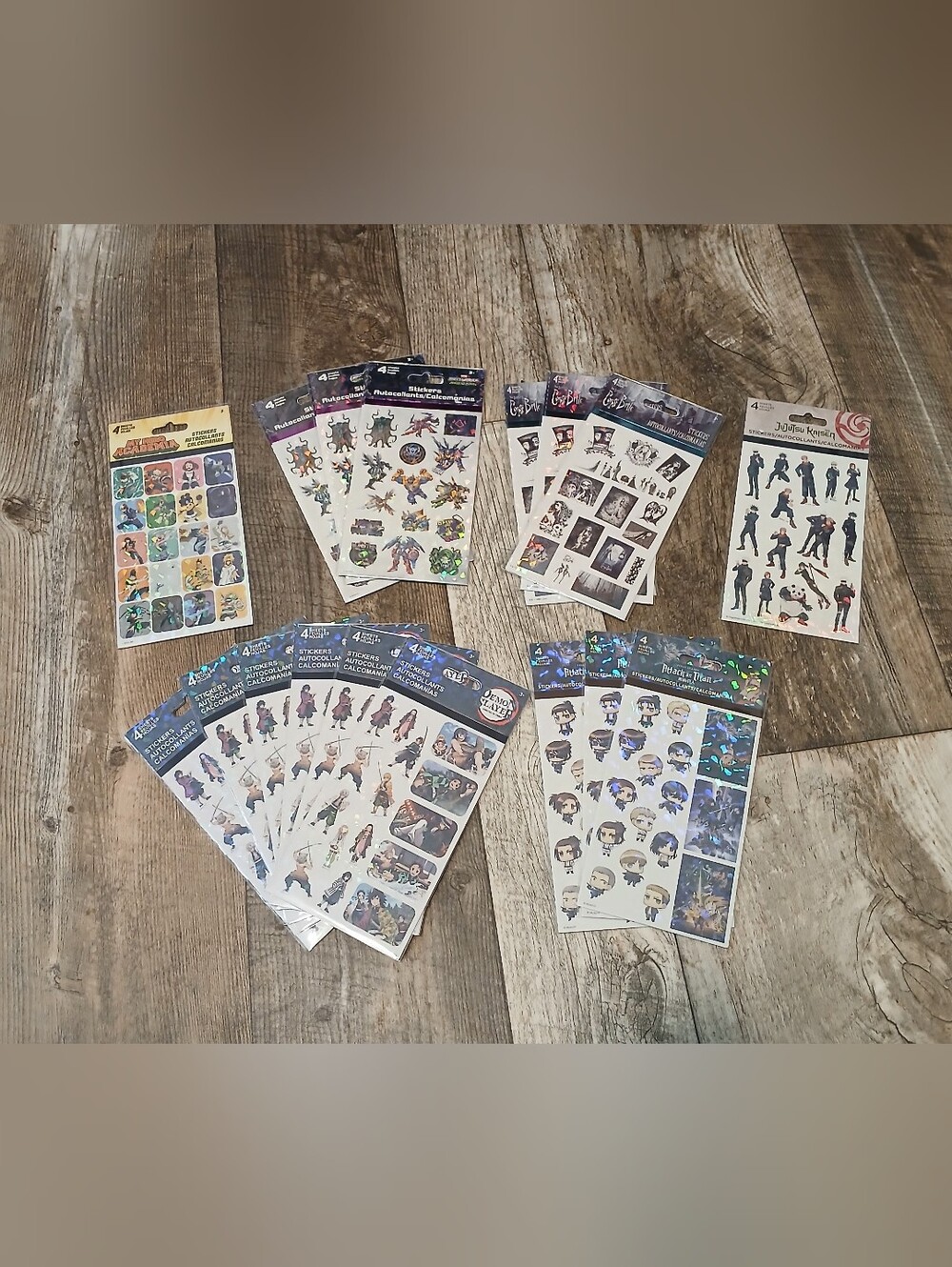 Assorted Anime & Game Sticker Sheets - Multicolor